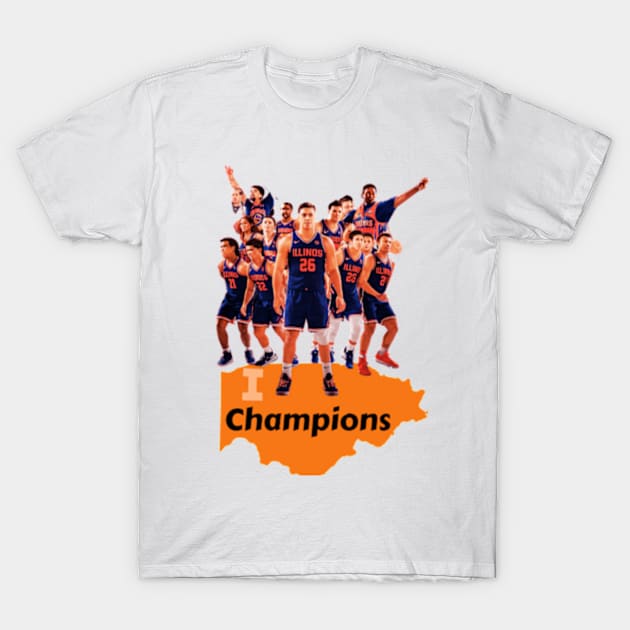 Illinois Fighting Illini Big Ten Champs 2024 Mens Basketball T-Shirt by Ethen